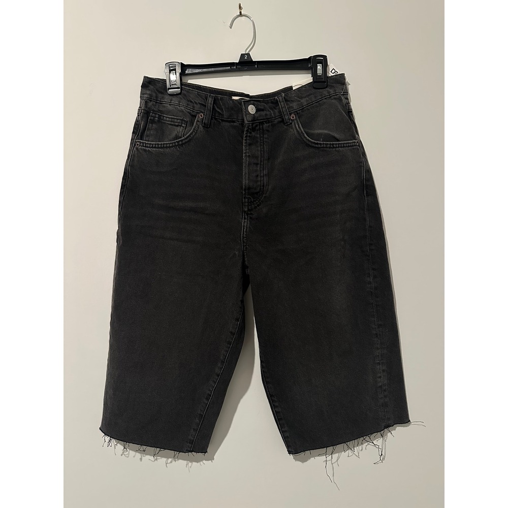 We The Free People Jam Session Relaxed Capri Denim Shorts Washed Black 29 NEW